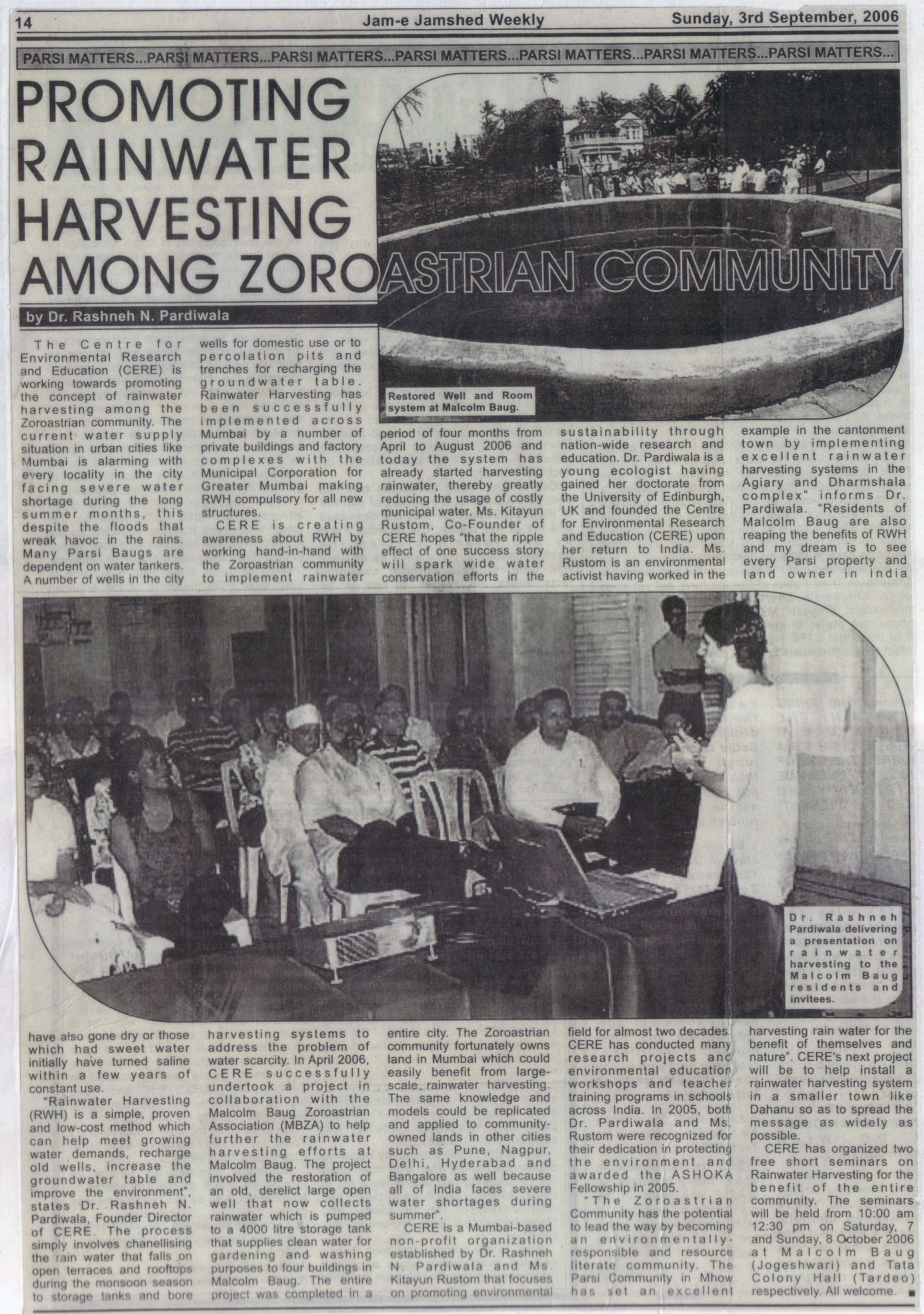 Jam-e Jamshed Weekly - 3rd September, 2006